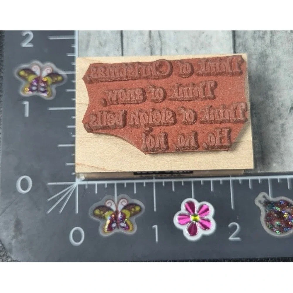 Hero Arts Think Of Christmas Snow Ho Ho C3203 Rubber Stamp Wood #A28
